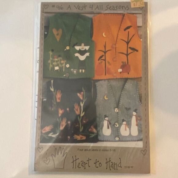 Heart To Hand 96 Pattern A Vest 4 All Seasons 8-18 Wearable Art Folkart Cozy - Picture 2 of 7
